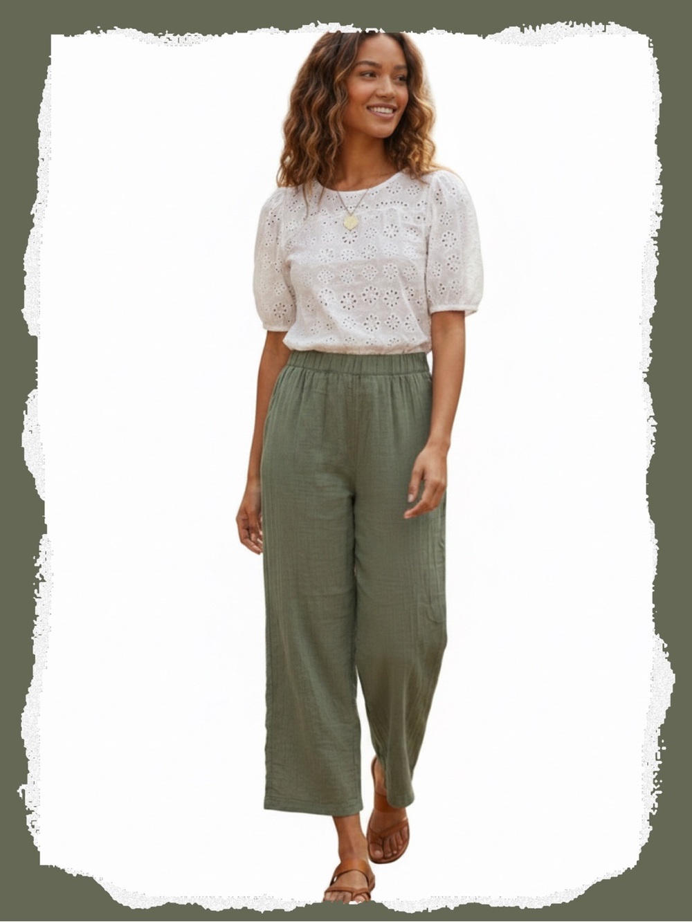 Coldwater Creek Gauze Wide Leg Pants–NWT–21" waist..30" inseam